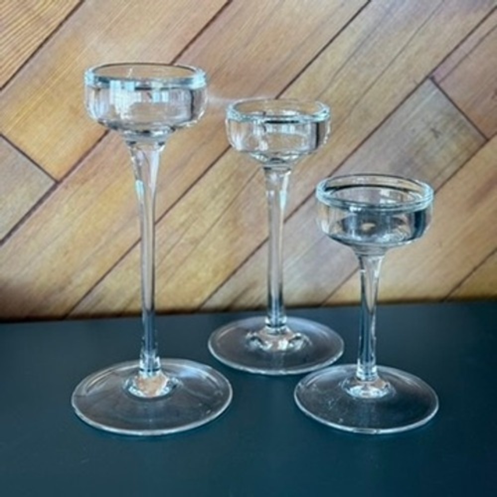 Vintage IKEA Blomster Clear Glass Candle Holders Set of 3 Tiered Votives
